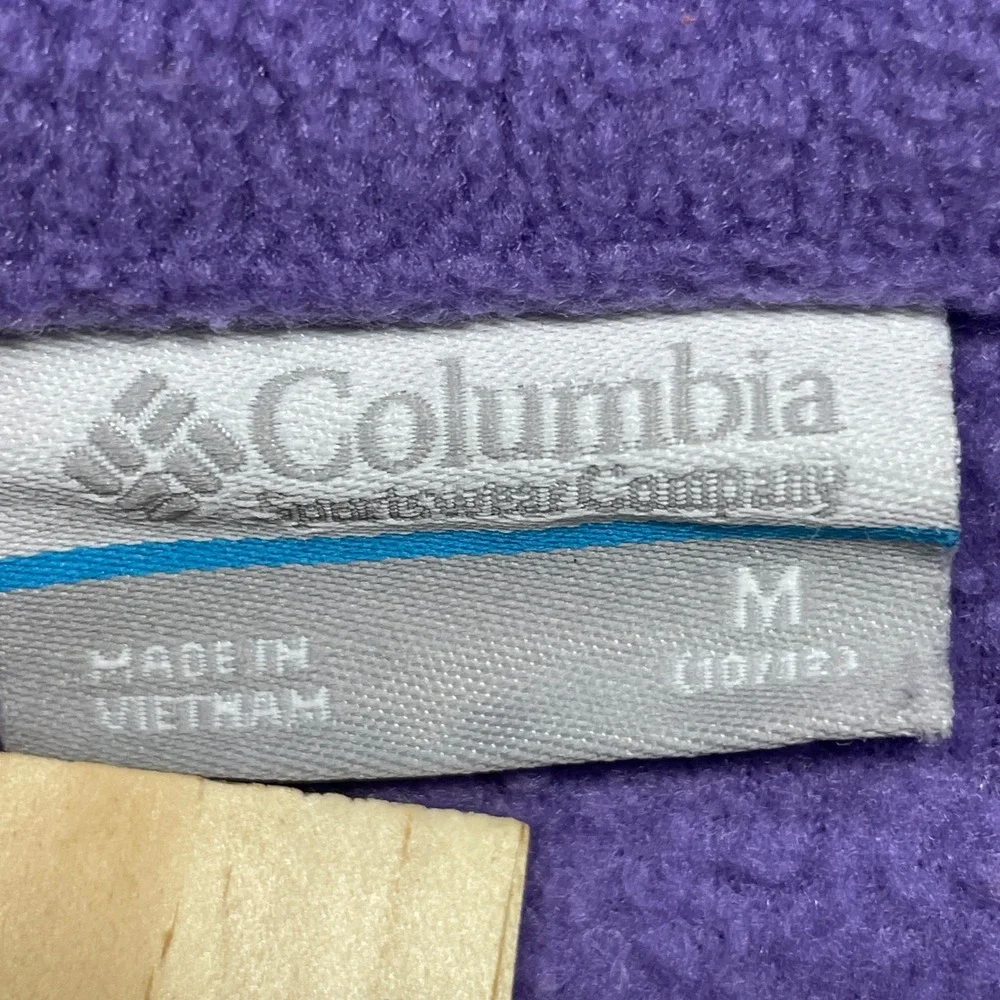 Set Of 2 Columbia Fleece Jacket & Hoodie Kids Size M 10/12 Purple‎ Teal Full Zip